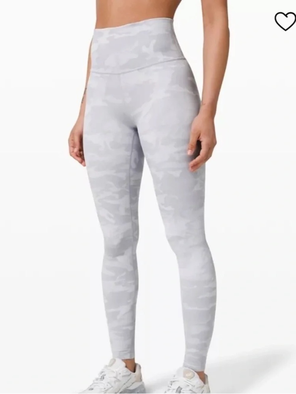 Lululemon size 4 light grey camo Wunder Under Tight high rise 25” inseam EUC